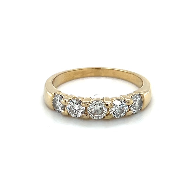 14K Yellow Gold Diamond Lady's Ring; 1.25CTW; 3.3g; Size 7
