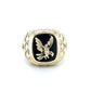 14K Yellow Gold Onyx Eagle Gentleman's Ring; 8.4g; Size 9.5