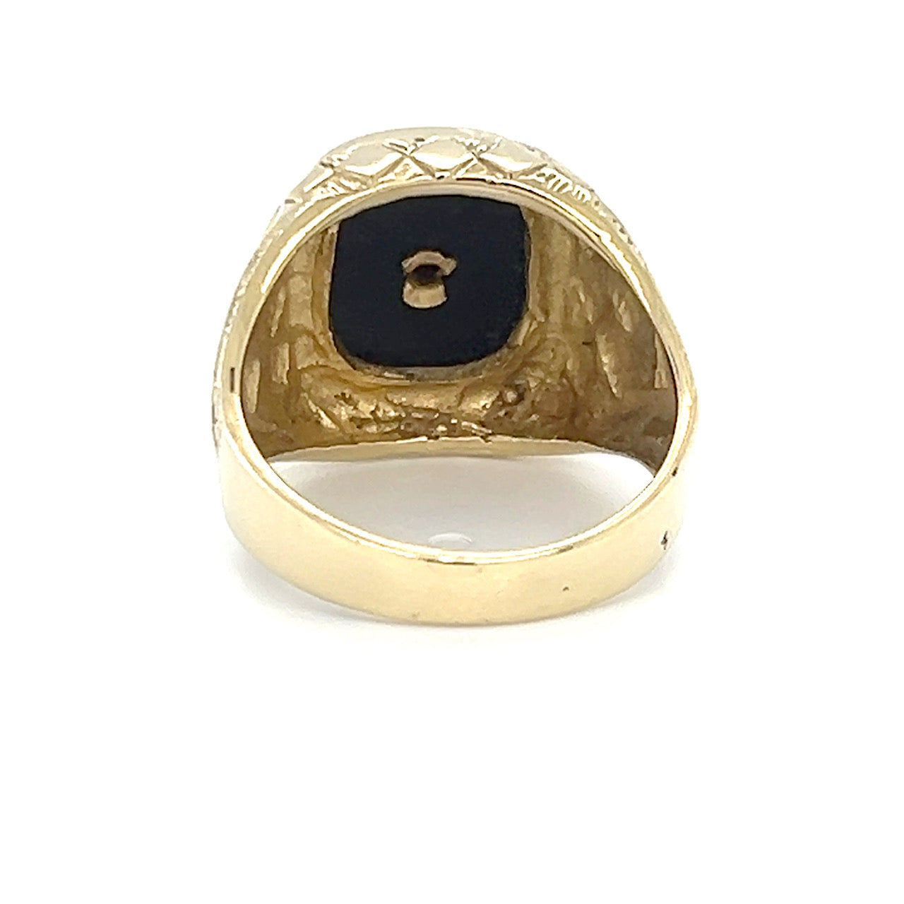 14K Yellow Gold Onyx Eagle Gentleman's Ring; 8.4g; Size 9.5