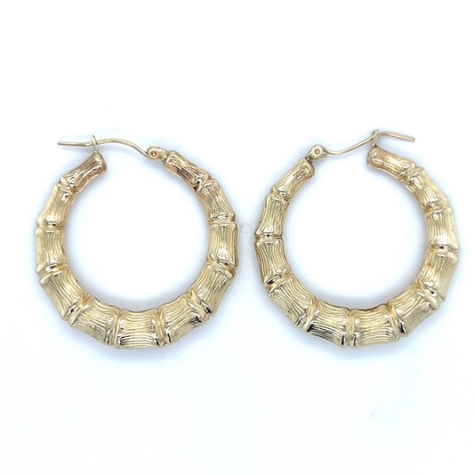 10K Yellow Gold Hoop Earrings; 4.4g