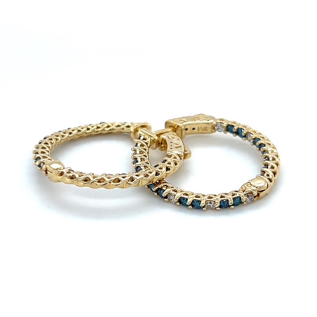 14K Yellow Gold Diamond Earrings; 1.56CTW; 5.4g