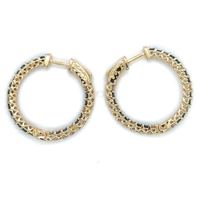 14K Yellow Gold Diamond Earrings; 1.56CTW; 5.4g
