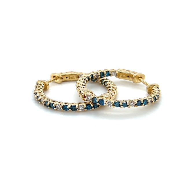 14K Yellow Gold Diamond Earrings; 1.56CTW; 5.4g
