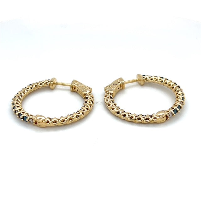 14K Yellow Gold Diamond Earrings; 1.56CTW; 5.4g