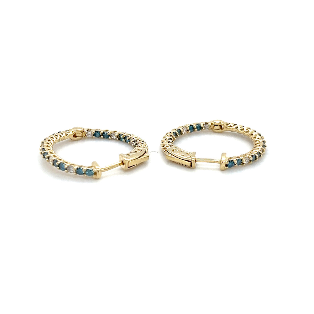 14K Yellow Gold Diamond Earrings; 1.56CTW; 5.4g