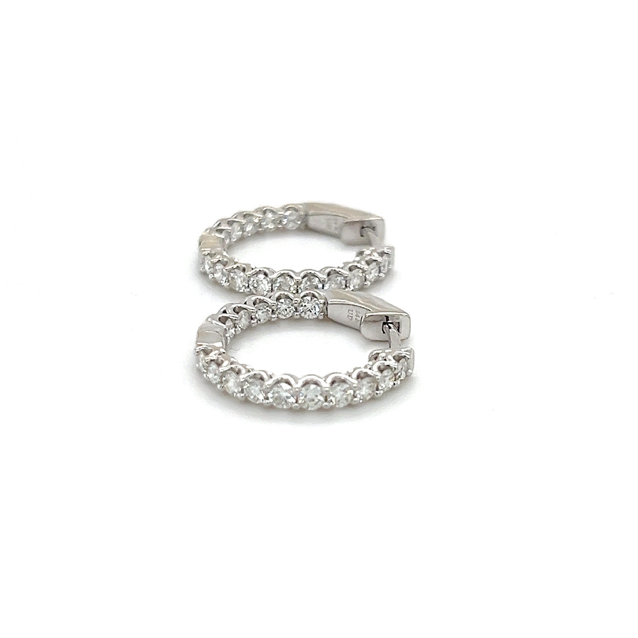 14K White Gold Diamond Earrings; 0.60CTW; 4.1g