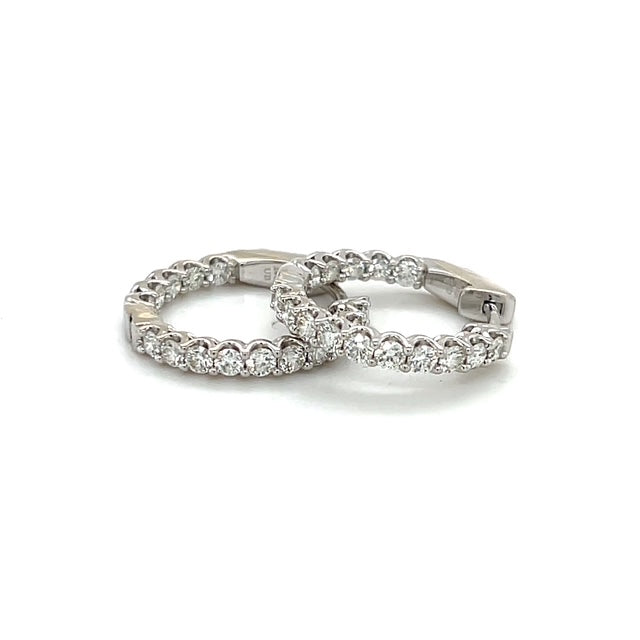 14K White Gold Diamond Earrings; 0.60CTW; 4.1g