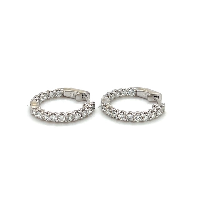 14K White Gold Diamond Earrings; 0.60CTW; 4.1g