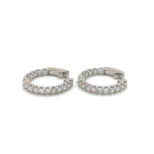 14K White Gold Diamond Earrings; 0.60CTW; 4.1g
