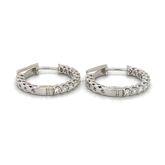 14K White Gold Diamond Earrings; 0.60CTW; 4.1g