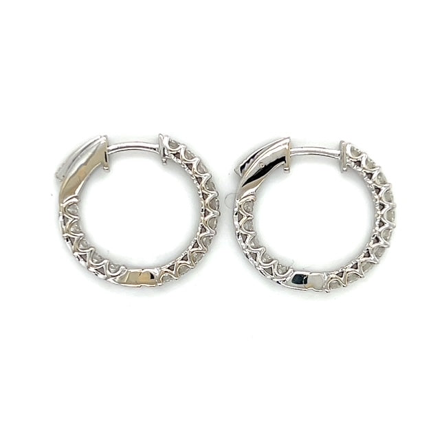 14K White Gold Diamond Earrings; 0.60CTW; 4.1g