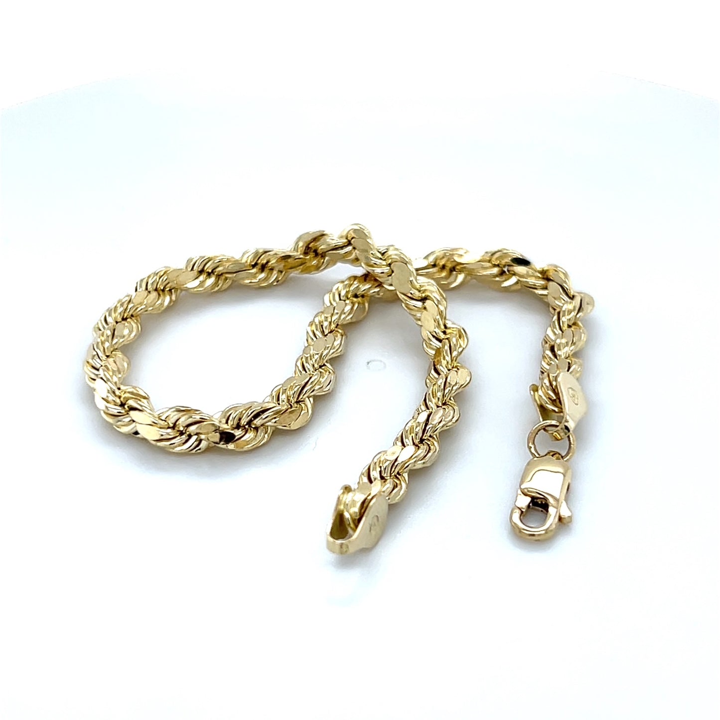 14K Yellow Gold 8" Rope Bracelet; 6g