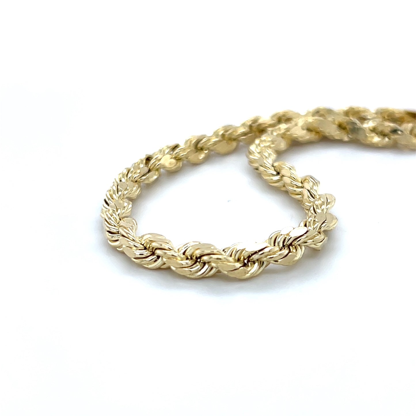 14K Yellow Gold 8" Rope Bracelet; 6g