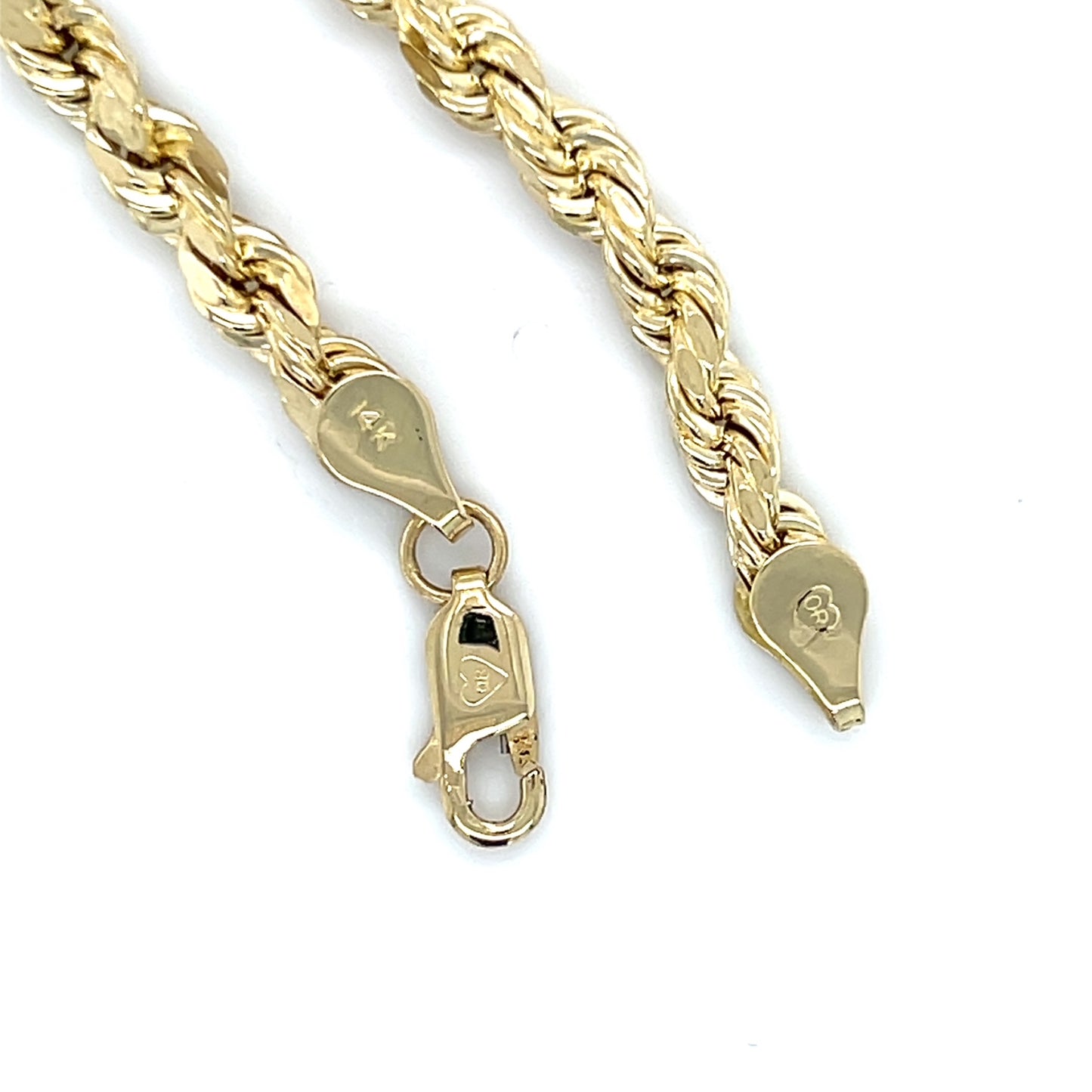 14K Yellow Gold 8" Rope Bracelet; 6g