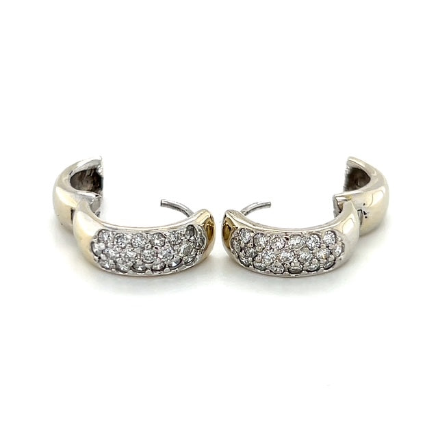 14K White Gold Diamond Earrings; 0.50CTW; 5.6g