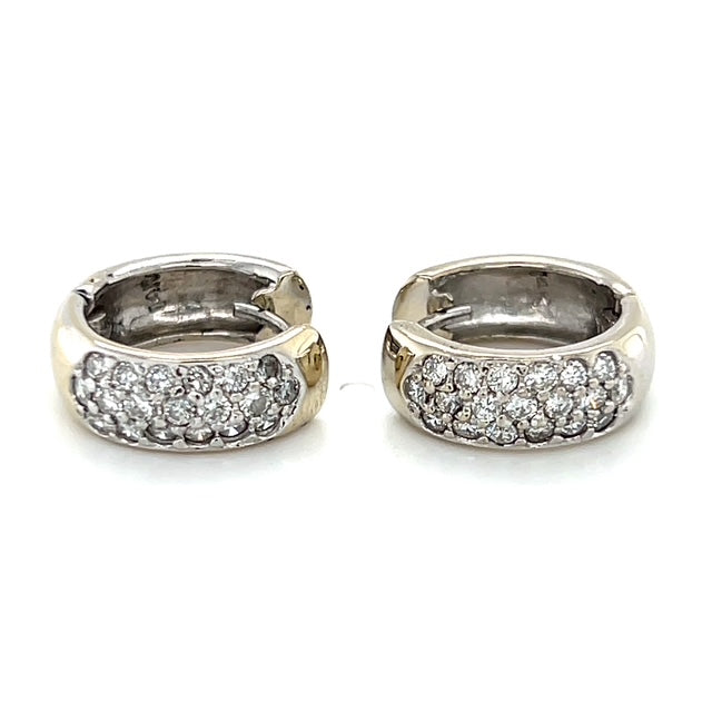 14K White Gold Diamond Earrings; 0.50CTW; 5.6g