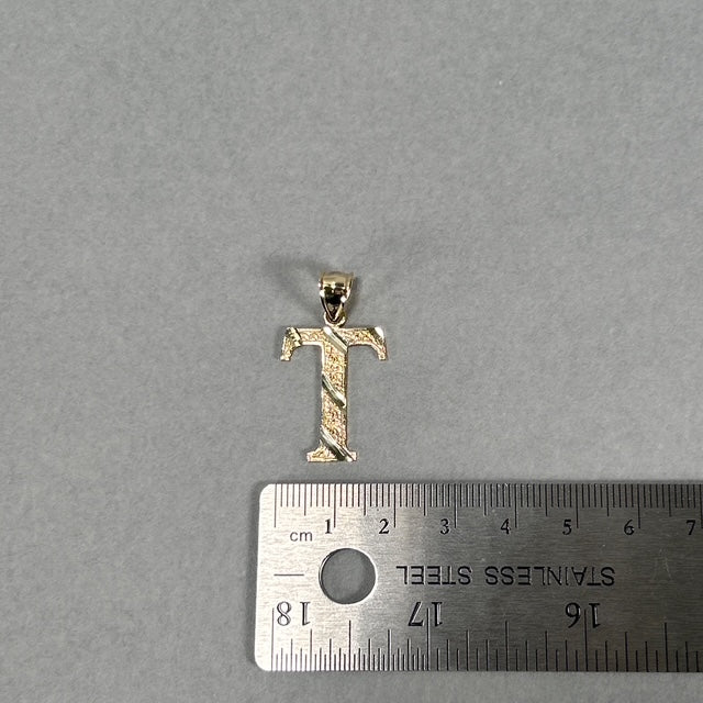 10K Yellow Gold "T" Pendant; 1.4g