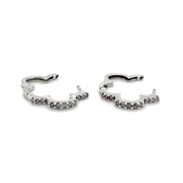 14K White Gold Diamond Earrings; 2.9g; 0.25CTW