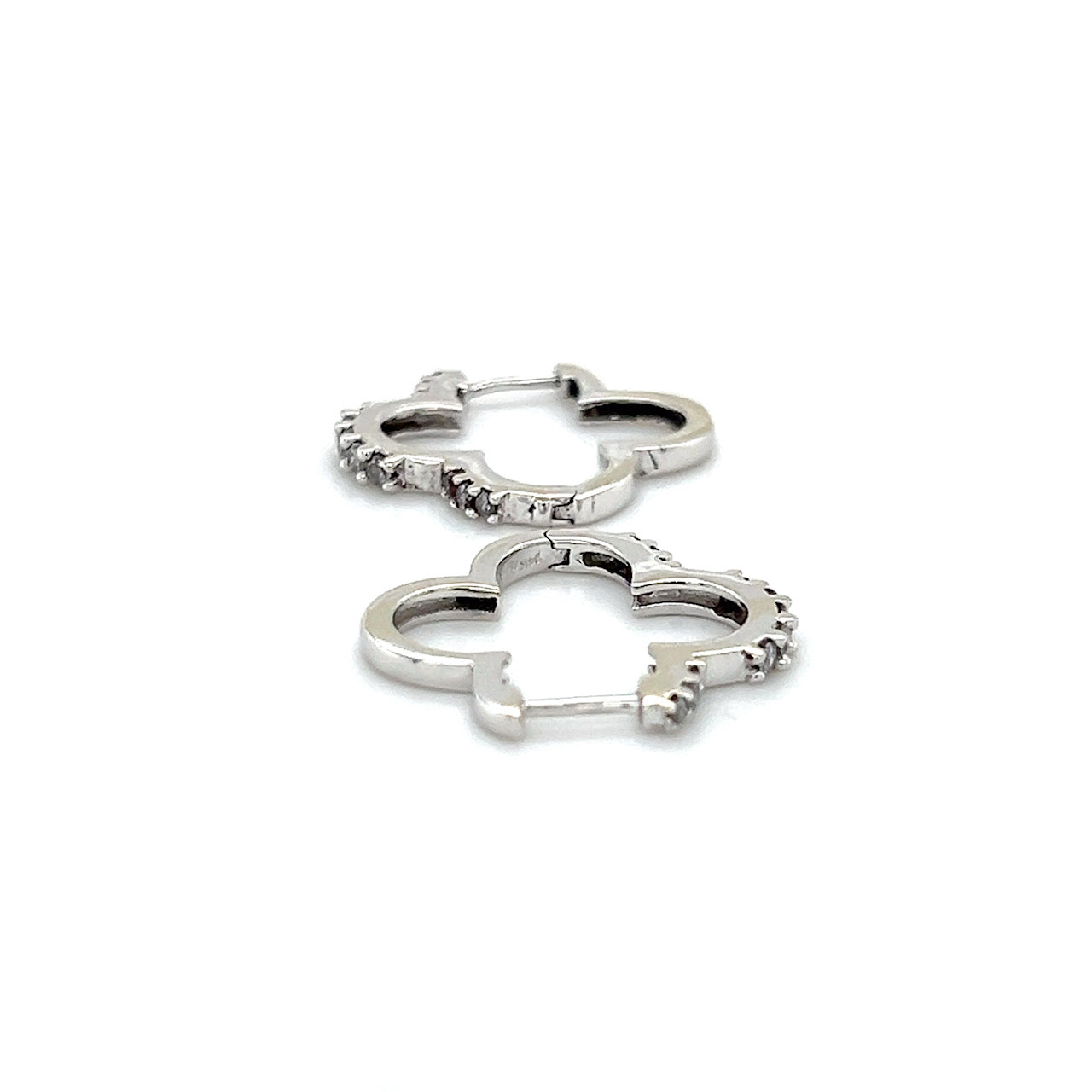 14K White Gold Diamond Earrings; 2.9g; 0.25CTW