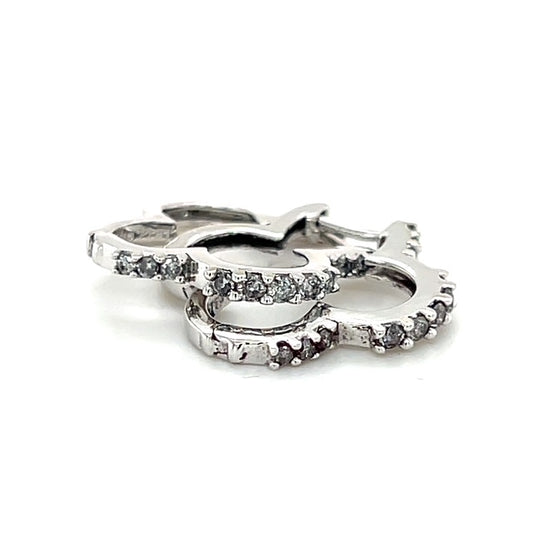 14K White Gold Diamond Earrings; 2.9g; 0.25CTW