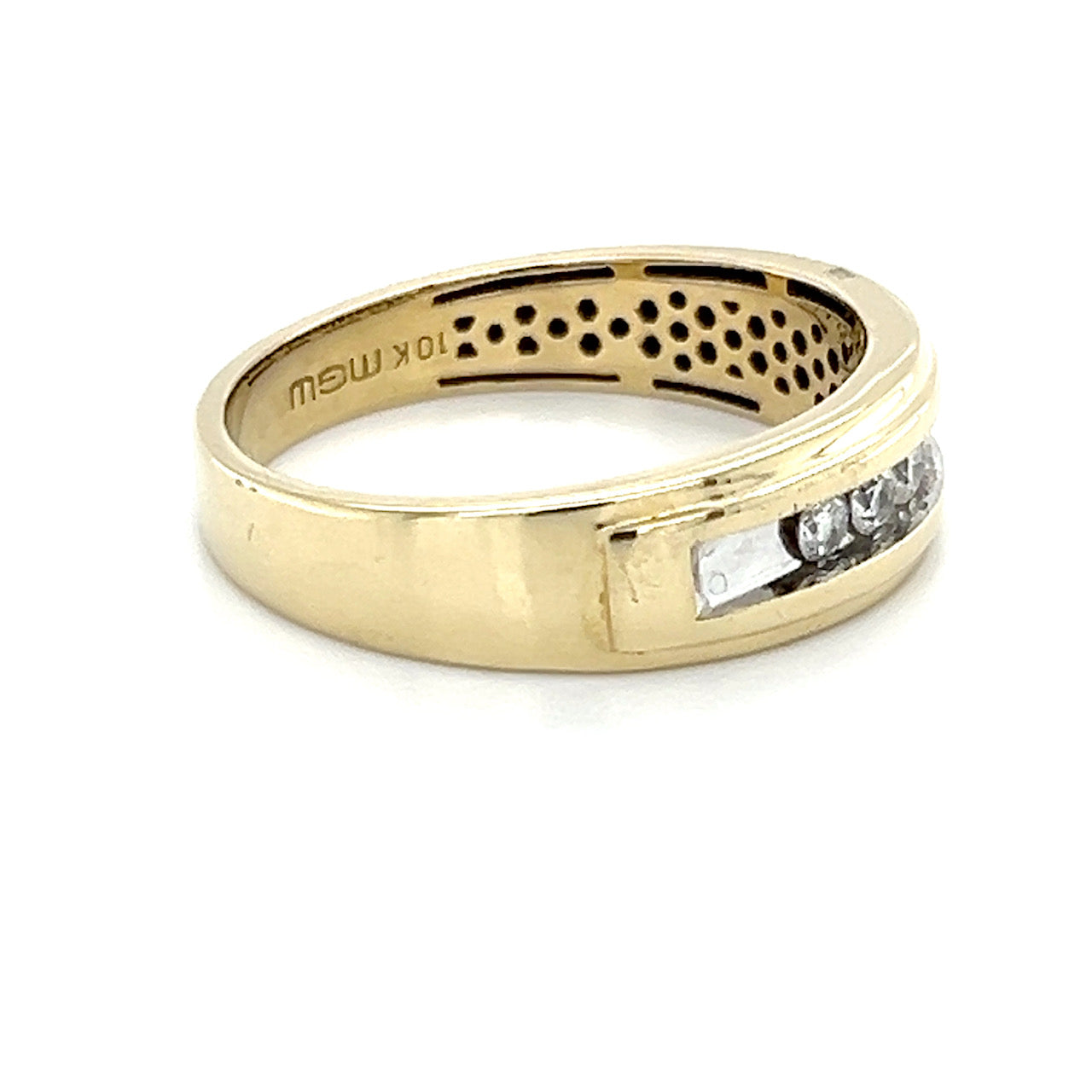 10K Yellow Gold Diamond Gentleman's Ring; 0.2CTW; 3.9g; Size 10