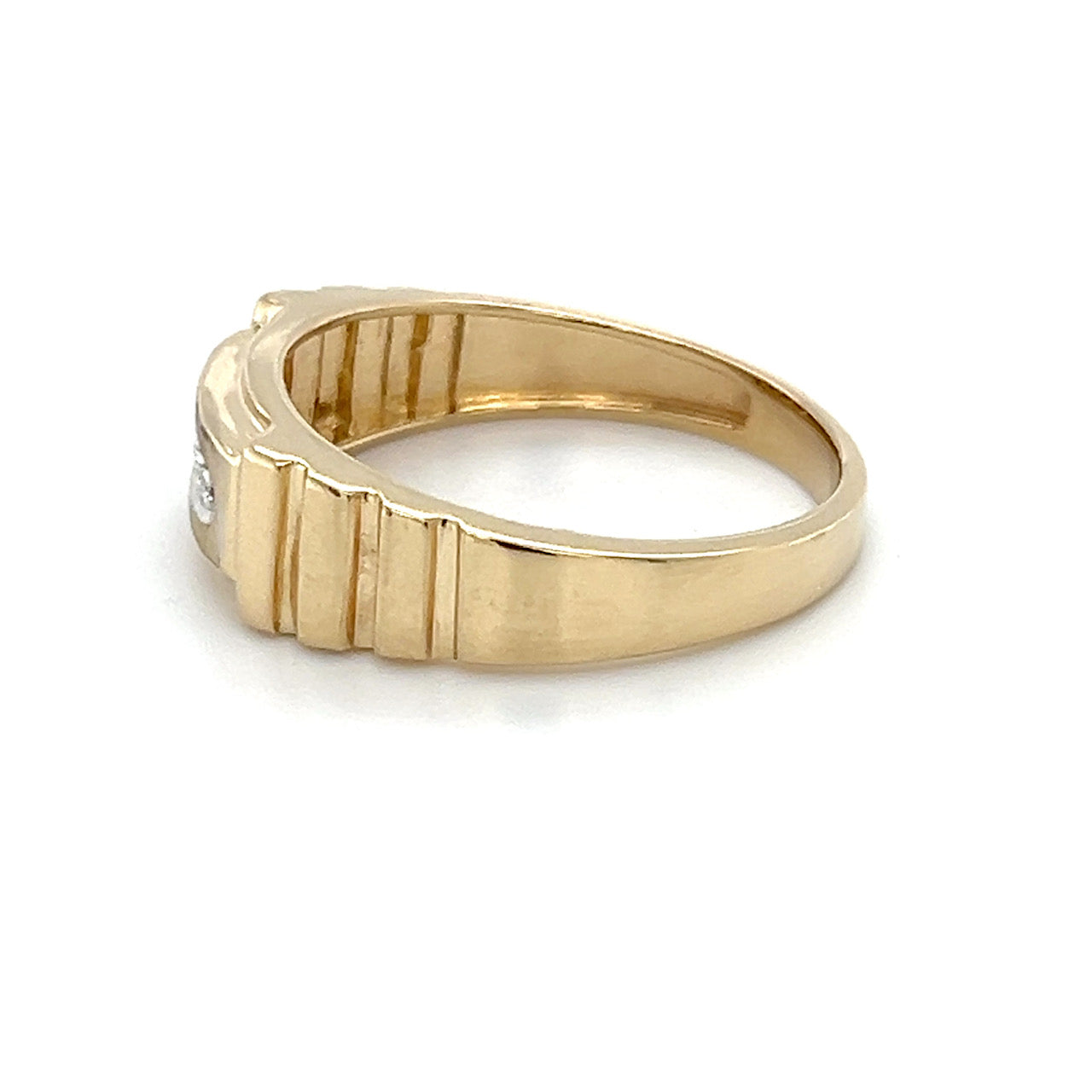 10K Yellow Gold Diamond Gentleman's Ring; 0.03CTW; 3.6g; Size 10