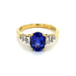 18K Yellow Gold Diamond & Amethyst Lady's Ring; Size 7