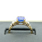 18K Yellow Gold Diamond & Amethyst Lady's Ring; Size 7