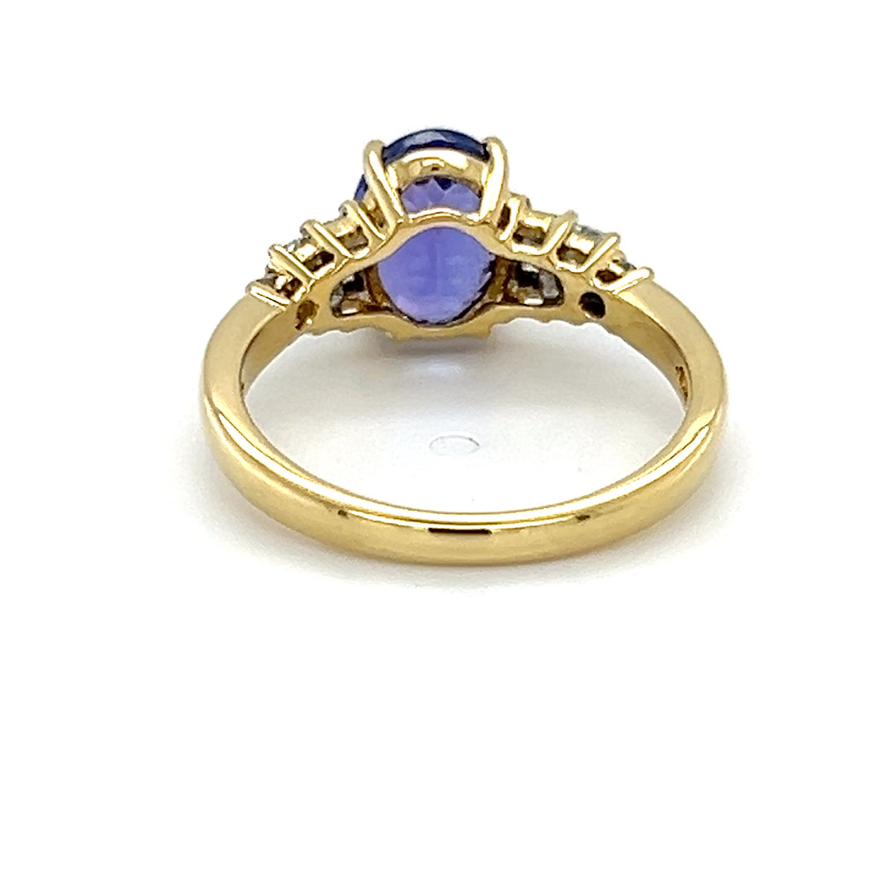 18K Yellow Gold Diamond & Amethyst Lady's Ring; Size 7