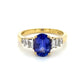 18K Yellow Gold Diamond & Amethyst Lady's Ring; Size 7