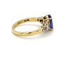 18K Yellow Gold Diamond & Amethyst Lady's Ring; Size 7
