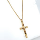 14K Yellow Gold 18" Necklace W/ Cross Pendant; 3.5g