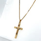 14K Yellow Gold 18" Necklace W/ Cross Pendant; 3.5g