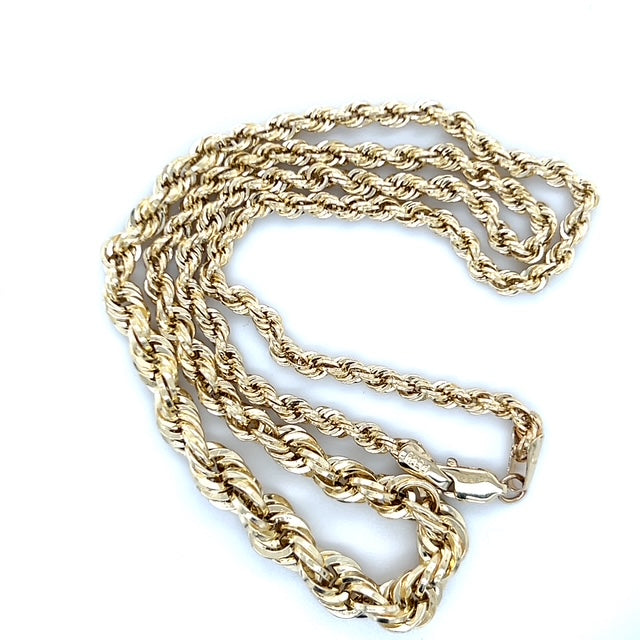 10K Yellow Gold 18" Graduated Rope Chain; 5.3g
