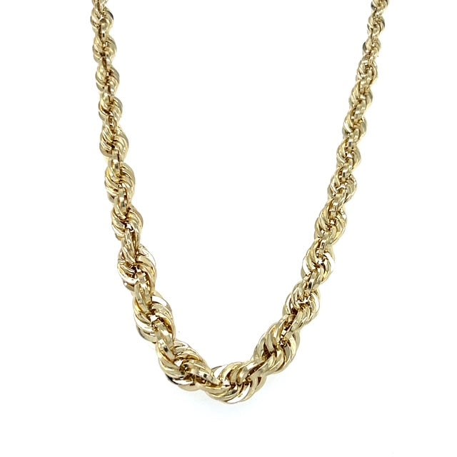 10K Yellow Gold 18" Graduated Rope Chain; 5.3g