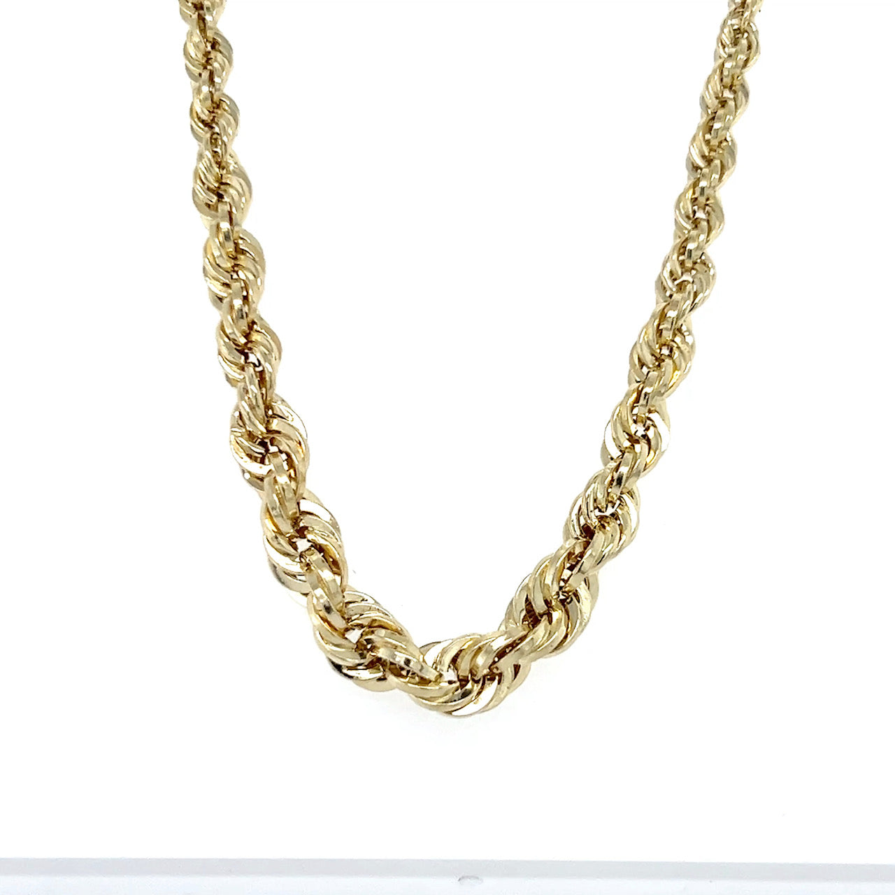 10K Yellow Gold 18" Graduated Rope Chain; 5.3g