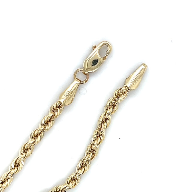 10K Yellow Gold 18" Graduated Rope Chain; 5.3g