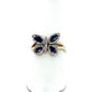 14K Yellow Gold Diamond & Sapphire Butterfly Lady's Ring; 0.25CTW; 3.5g; Size 9
