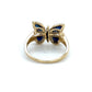 14K Yellow Gold Diamond & Sapphire Butterfly Lady's Ring; 0.25CTW; 3.5g; Size 9
