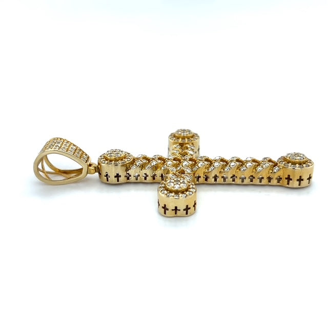 10K Yellow Gold Diamond Pendant; 3.2CTW; 11g