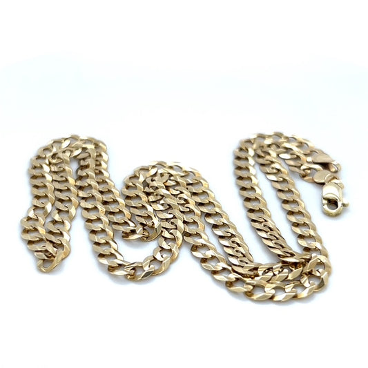 10K Yellow Gold 20" Curb Chain Necklace; 10.5g