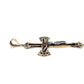 10K Two-Tone Gold Cross Pendant; 5.1g