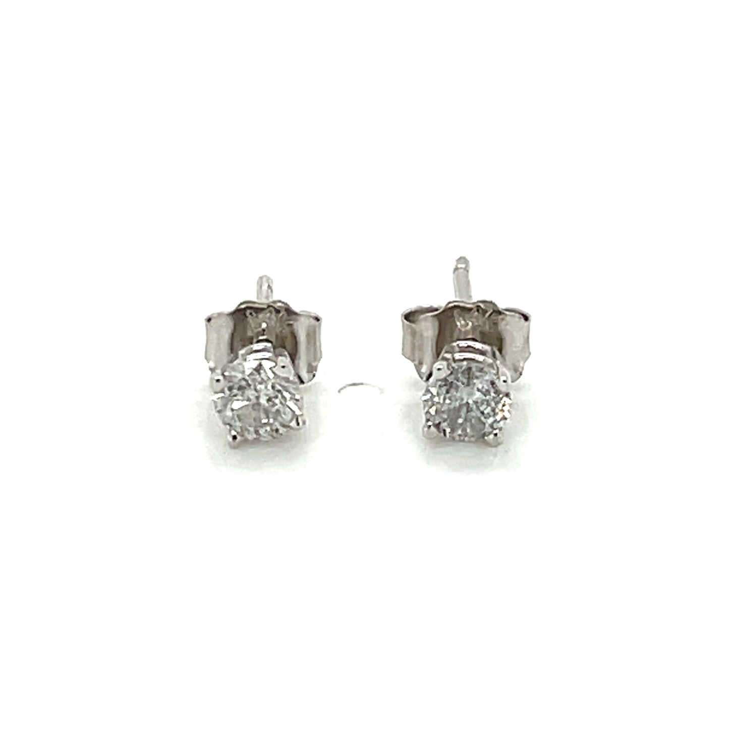 14K White Gold Diamond Stud Earrings; 0.30CTW; 0.5g