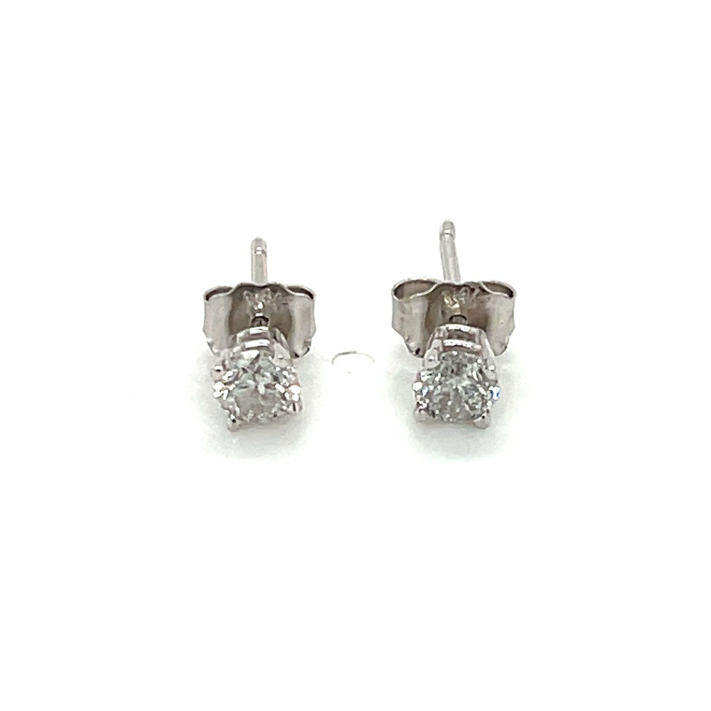 14K White Gold Diamond Stud Earrings; 0.30CTW; 0.5g