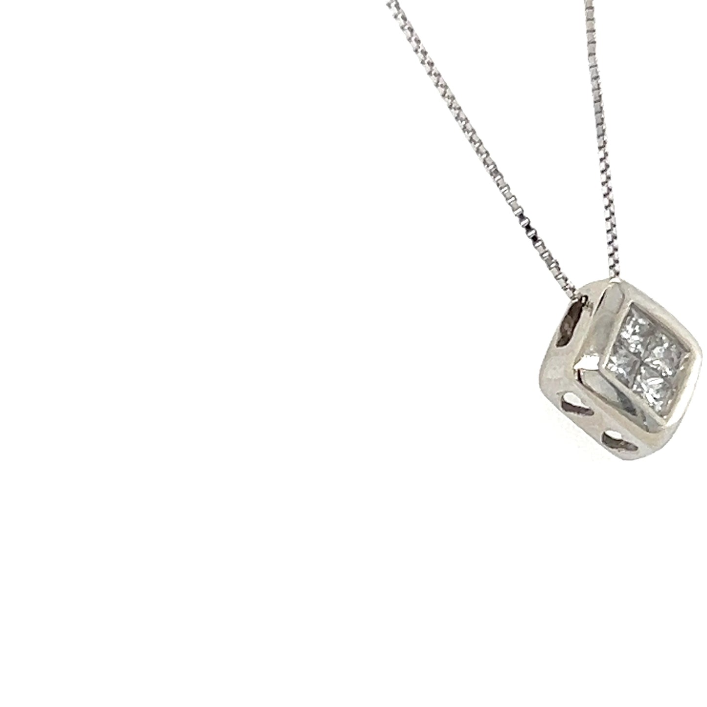14K White Gold Diamond 18" Necklace; 0.20CTW; 1.3DWT