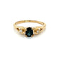 14K Yellow Gold Diamond & Sapphire Lady's Ring; 2.1g; Size 6