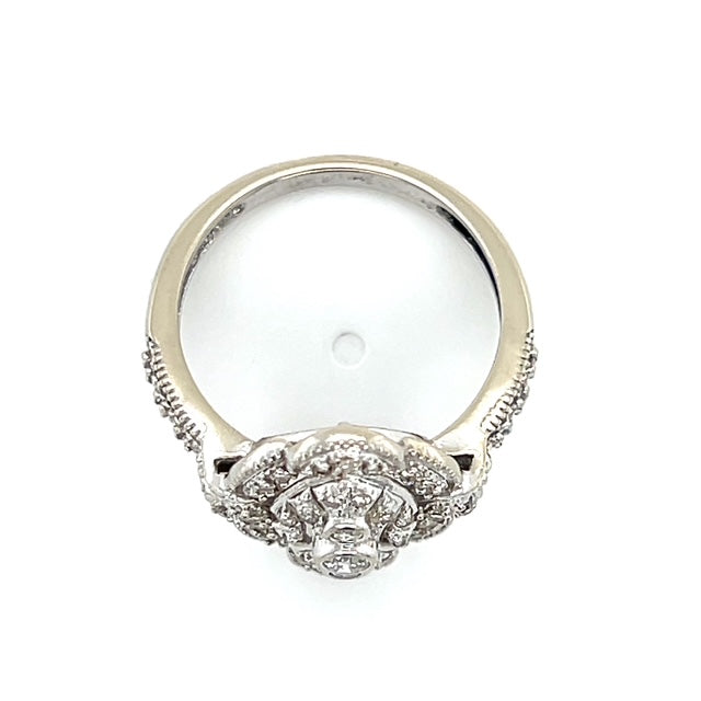 14K White Gold Diamond Lady's Fashion Ring; 0.25CTW; 4.3g; Size 8