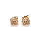 14K Yellow Gold CZ Stud Earrings; 1.1g