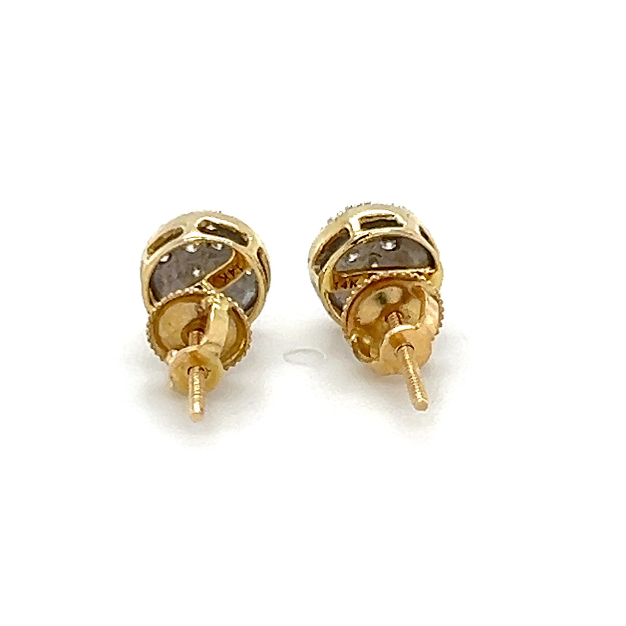 14K Yellow Gold Diamond Accent Stud Earrings; 0.6DWT