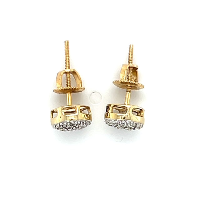 14K Yellow Gold Diamond Accent Stud Earrings; 0.6DWT